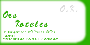 ors koteles business card